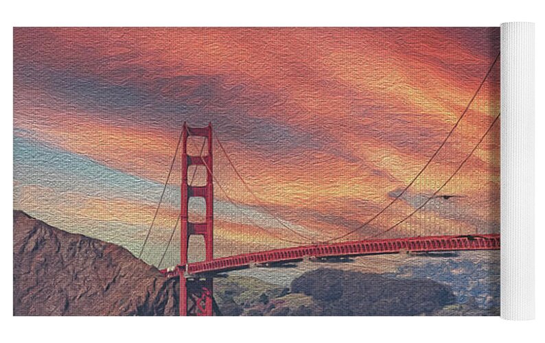 Golde Gate from Baker Beach San Francisco - Yoga Mat