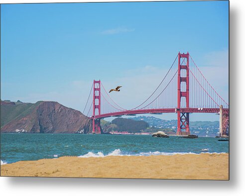 Golden Gate Bridge San Francisco Baker Beach - Metal Print