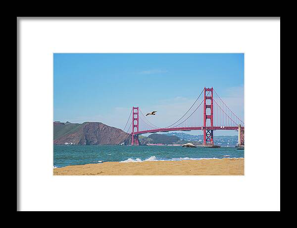 Golden Gate Bridge San Francisco Baker Beach - Framed Print