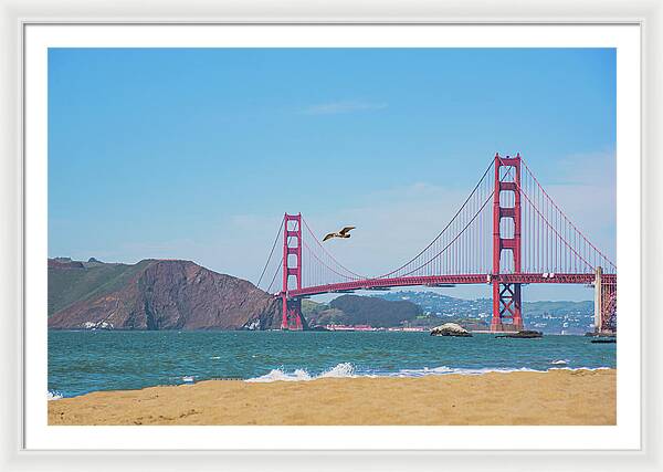 Golden Gate Bridge San Francisco Baker Beach - Framed Print