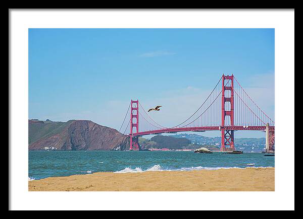 Golden Gate Bridge San Francisco Baker Beach - Framed Print