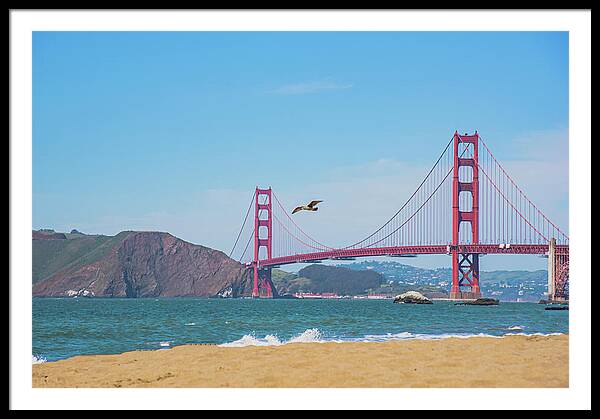 Golden Gate Bridge San Francisco Baker Beach - Framed Print
