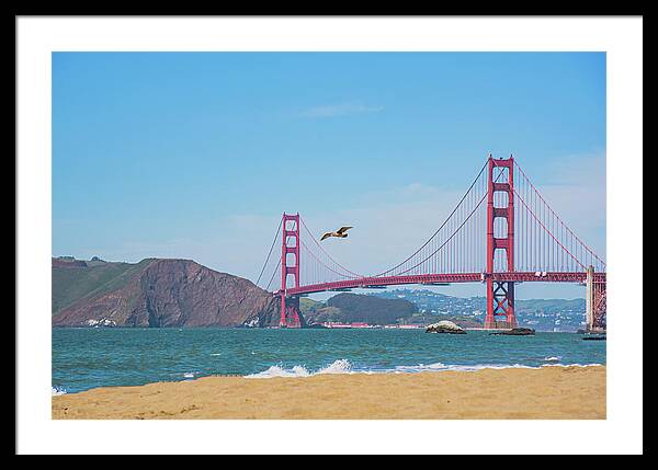 Golden Gate Bridge San Francisco Baker Beach - Framed Print
