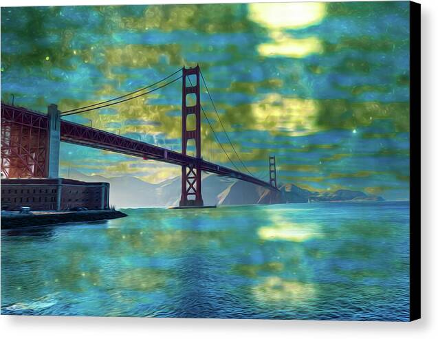 Golden Light on a Goldne day in the Golden Gate Bridge - Canvas Print