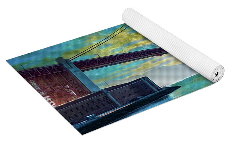 Golden Light on a Goldne day in the Golden Gate Bridge - Yoga Mat