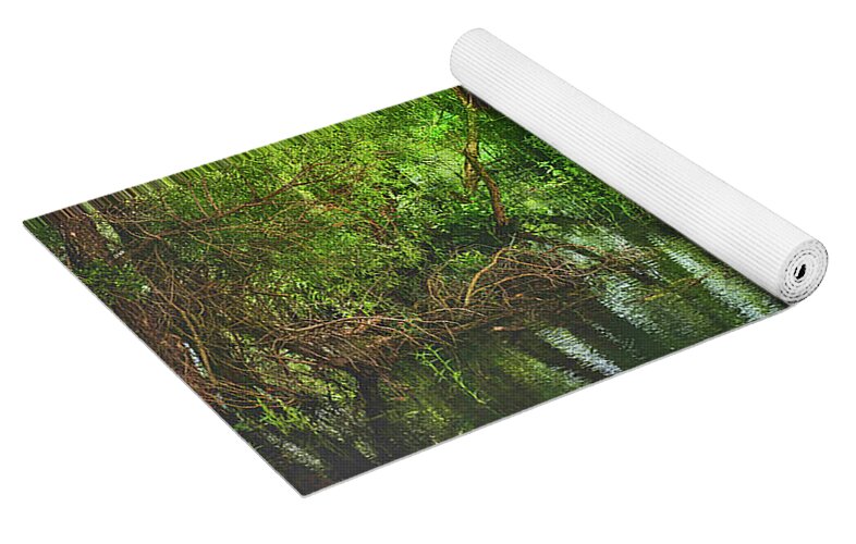 Green Reflections from a River - Yoga Mat