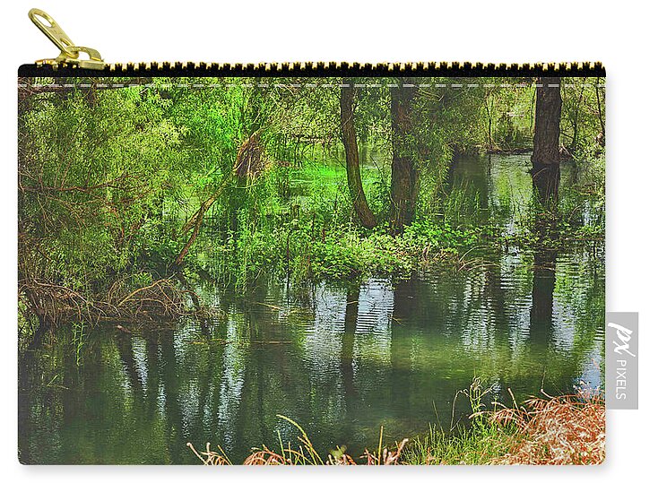 Green Reflections from a River - Zip Pouch