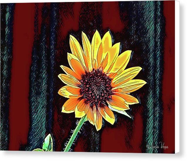 Happy Sunflower Art - Canvas Print