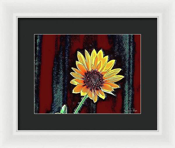 Happy Sunflower Art - Framed Print