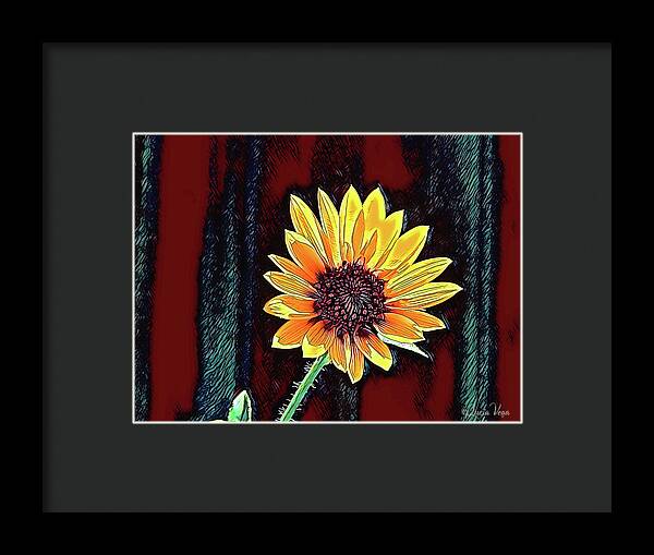 Happy Sunflower Art - Framed Print