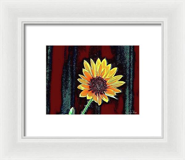 Happy Sunflower Art - Framed Print