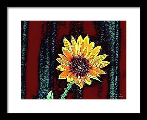 Happy Sunflower Art - Framed Print