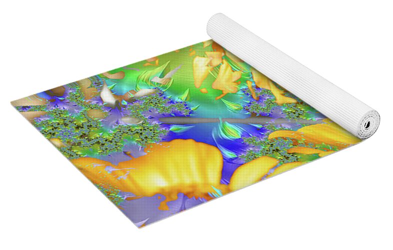 Hidden Butterly of Yellows and Greens - Yoga Mat