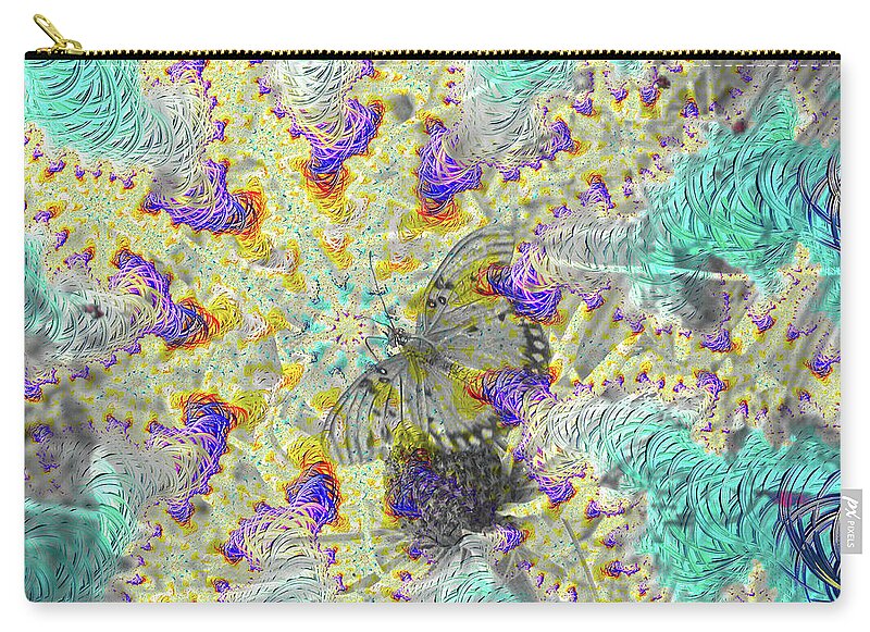 Hidden In Fractals, Colorless Butterfly - Zip Pouch