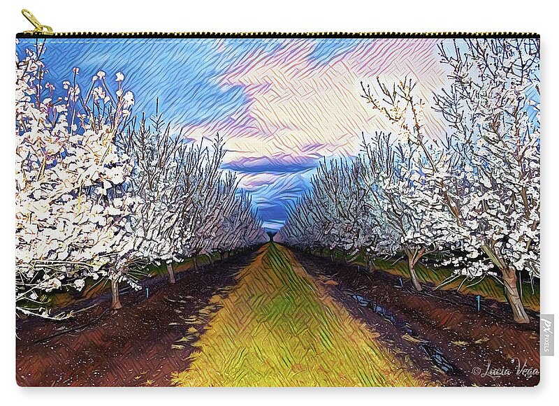 Landscape Blooms with Colorful Background - Zip Pouch