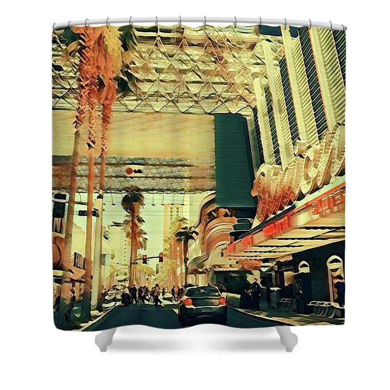 Las Vegas Nevada Old Strip Art - Shower Curtain