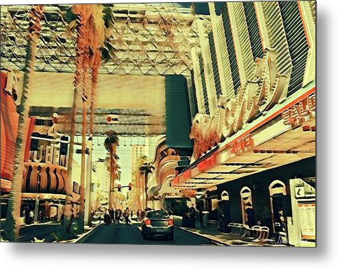 Las Vegas Nevada Old Strip Art - Metal Print