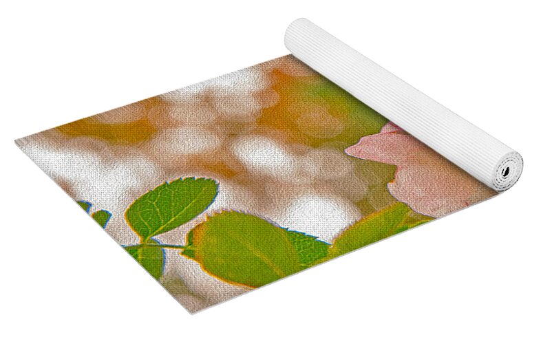 Light Pink Rose and Orbs - Yoga Mat