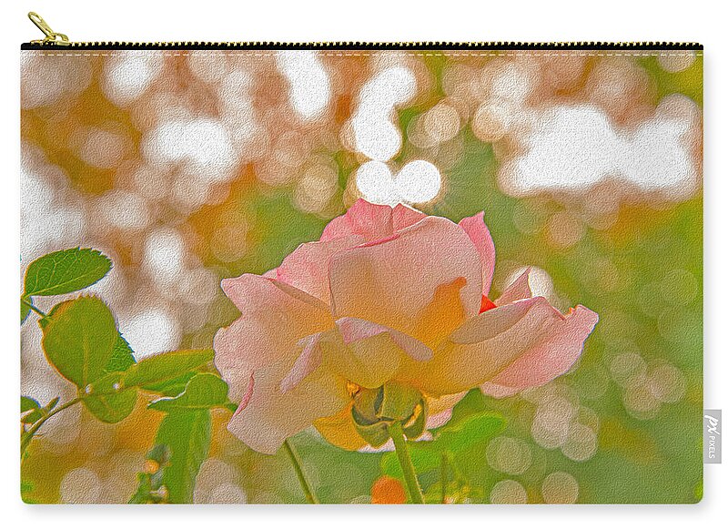 Light Pink Rose and Orbs - Zip Pouch