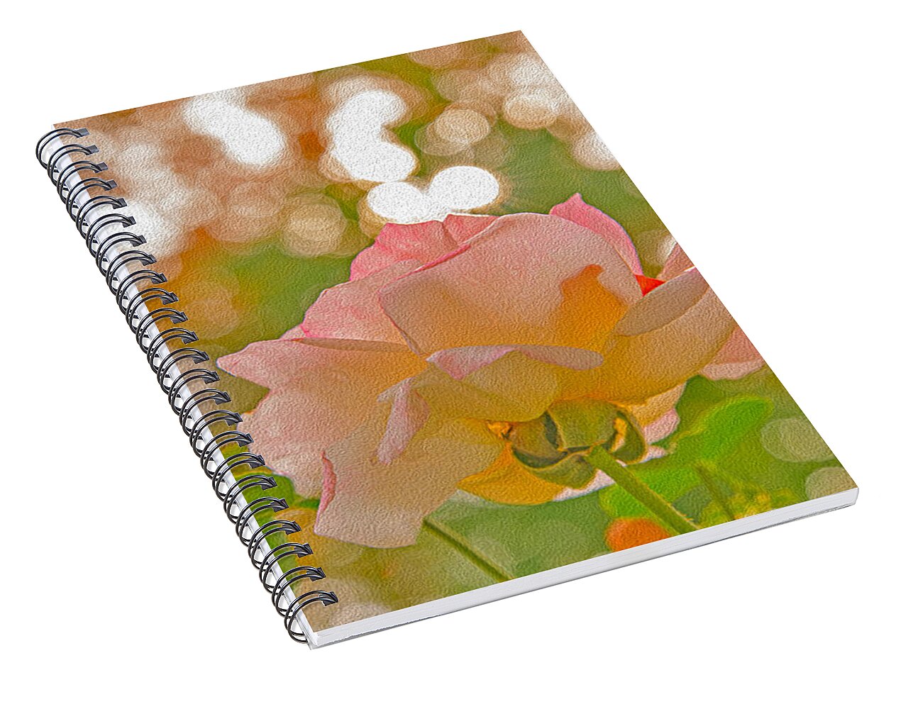 Light Pink Rose and Orbs - Spiral Notebook