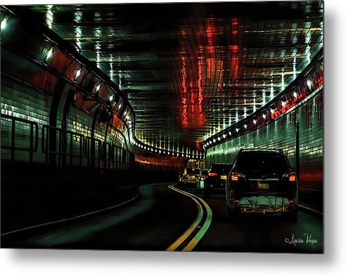 Lincoln Tunnel Show of Lights - Metal Print