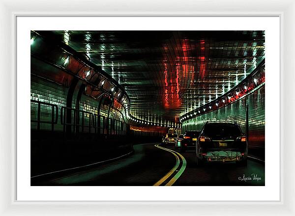 Lincoln Tunnel Show of Lights - Framed Print