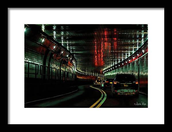 Lincoln Tunnel Show of Lights - Framed Print