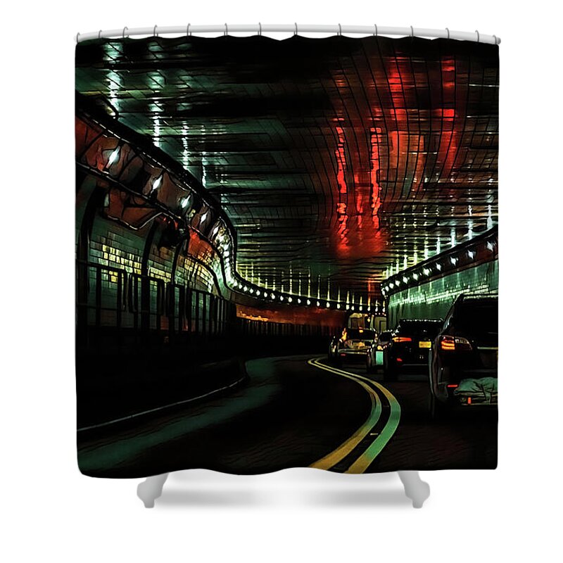 Lincoln Tunnel Show of Lights - Shower Curtain