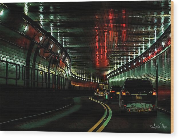 Lincoln Tunnel Show of Lights - Wood Print