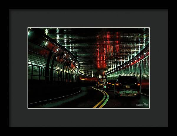 Lincoln Tunnel Show of Lights - Framed Print