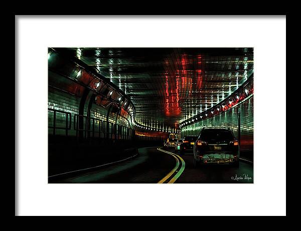 Lincoln Tunnel Show of Lights - Framed Print