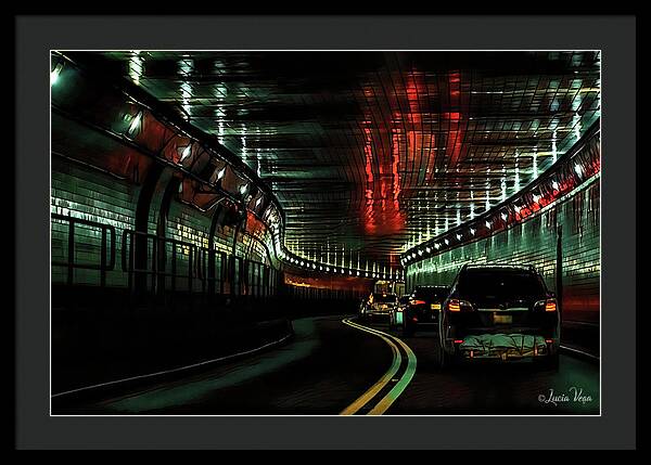 Lincoln Tunnel Show of Lights - Framed Print