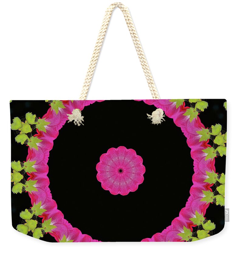 Magenta and Greens Circle Design Abstract Art - Weekender Tote Bag