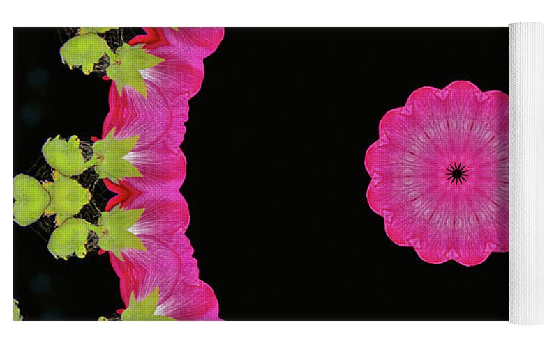 Magenta and Greens Circle Design Abstract Art - Yoga Mat