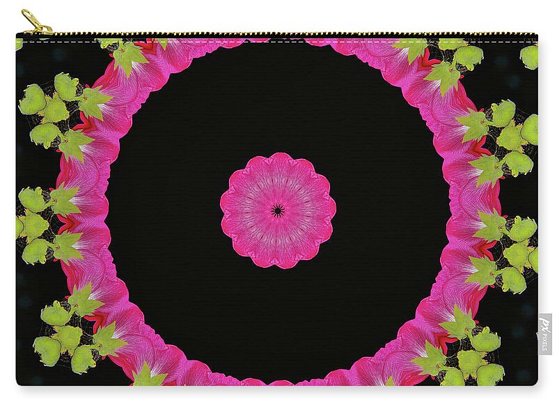 Magenta and Greens Circle Design Abstract Art - Zip Pouch