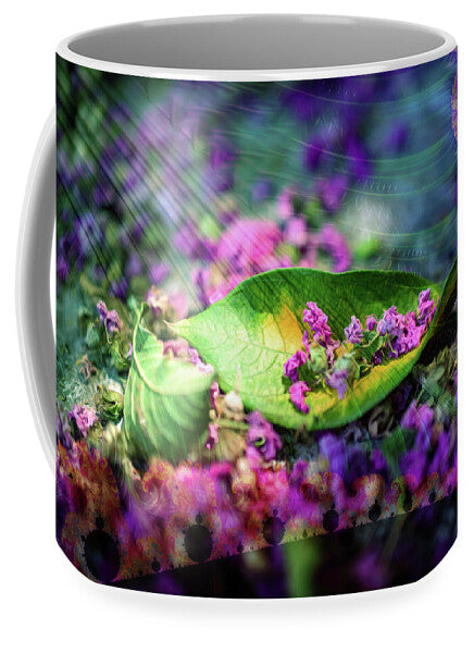 Magenta Petals Carefully Carried by a Leaf - Mug