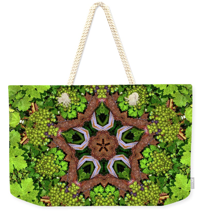 Natural Green Grapes Star Mandala - Weekender Tote Bag