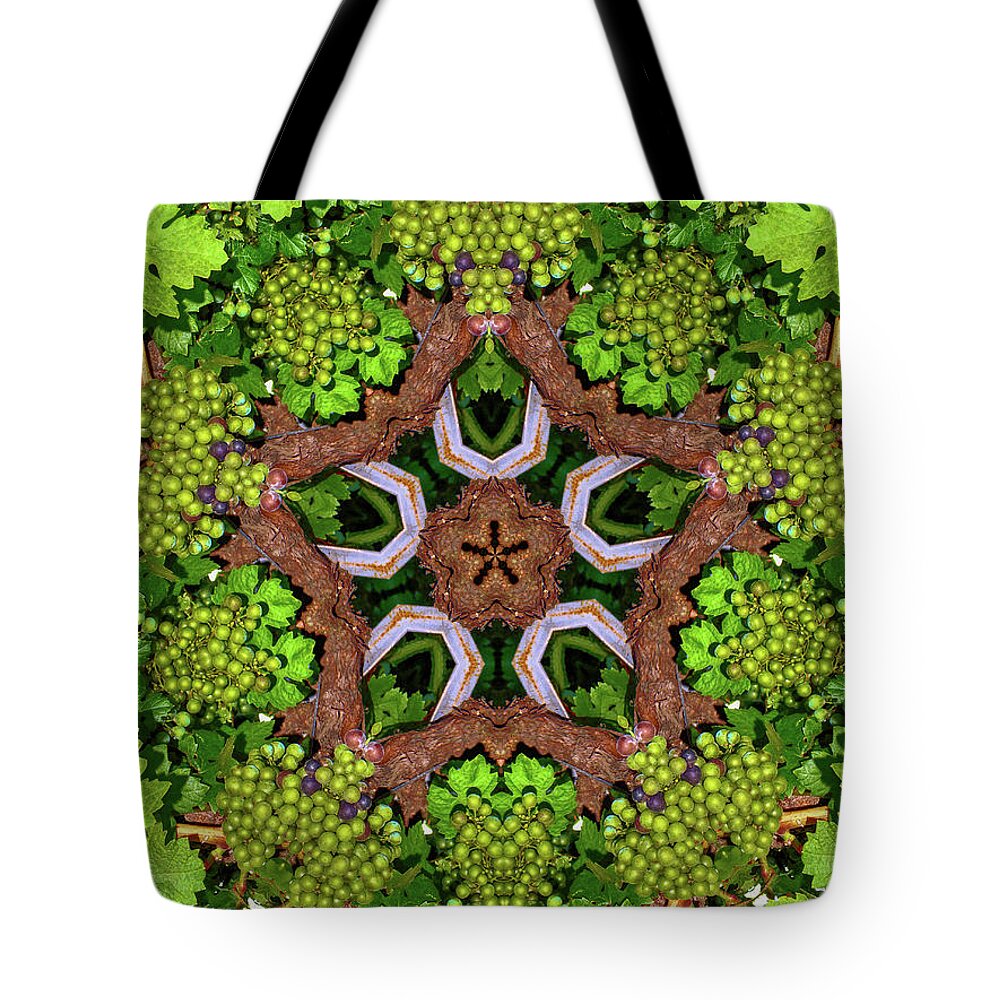 Natural Green Grapes Star Mandala - Tote Bag