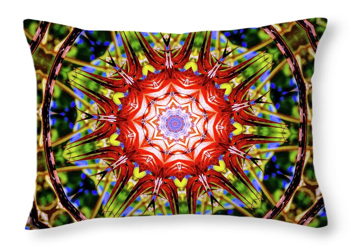 Nature's Fragments Mandala - Throw Pillow