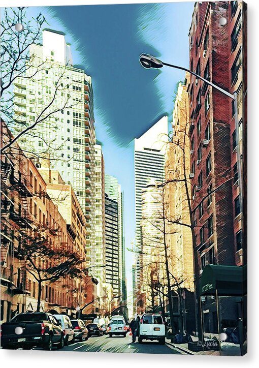 NYC Streets Textured Art - Acrylic Print