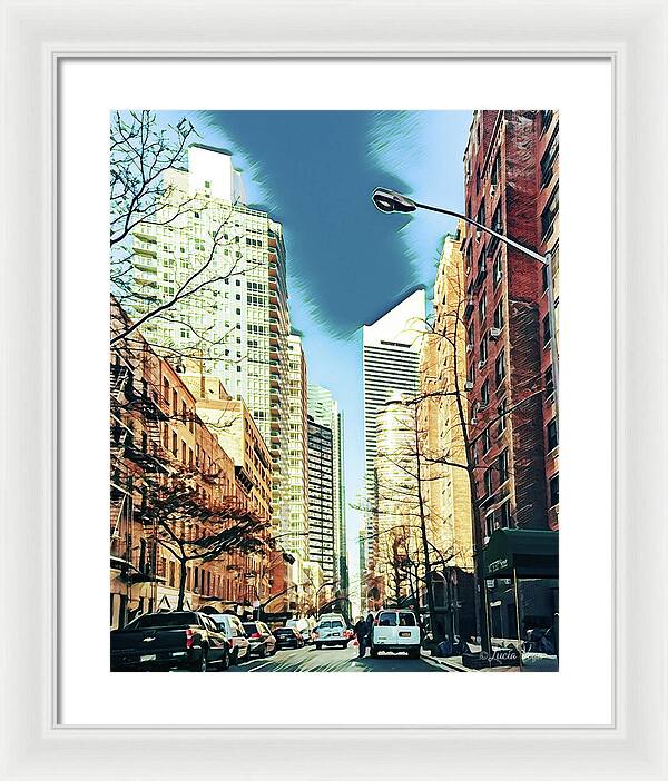 NYC Streets Textured Art - Framed Print