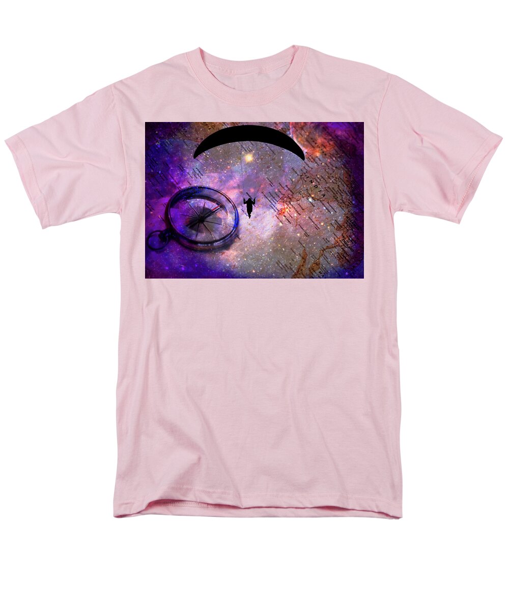 Paraglider Seeking Destination on a Map - Men's T-Shirt (Regular Fit)