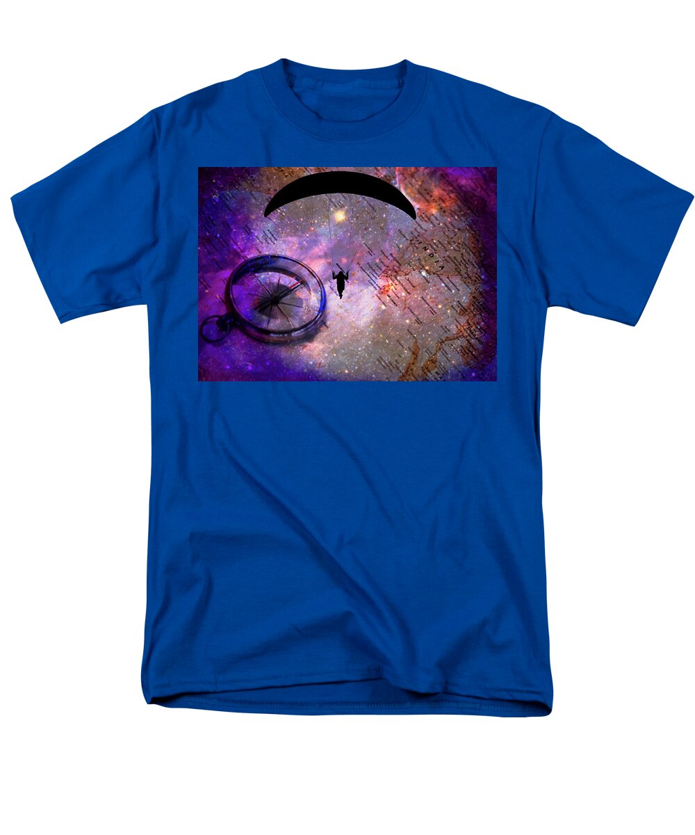 Paraglider Seeking Destination on a Map - Men's T-Shirt (Regular Fit)