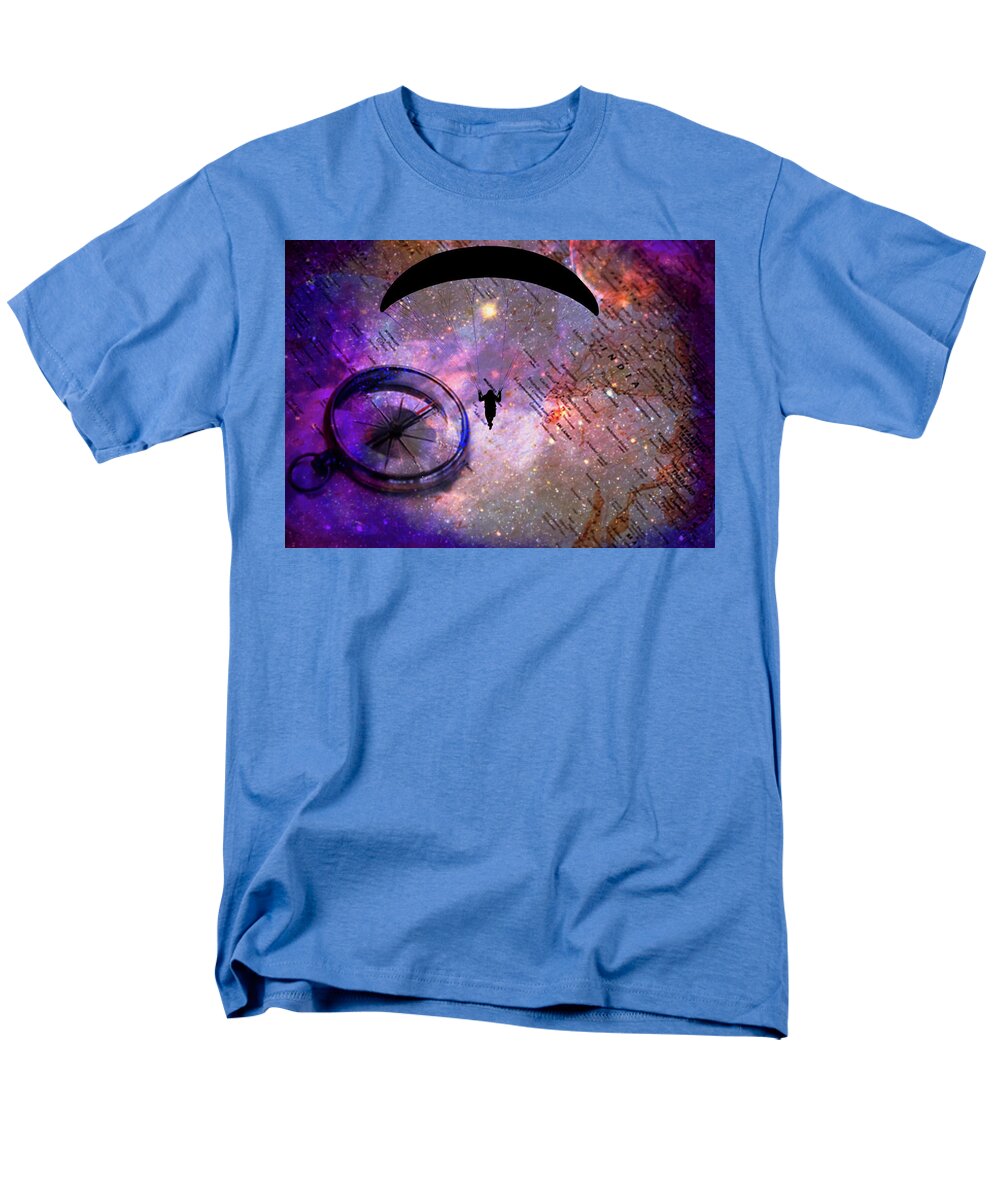 Paraglider Seeking Destination on a Map - Men's T-Shirt (Regular Fit)