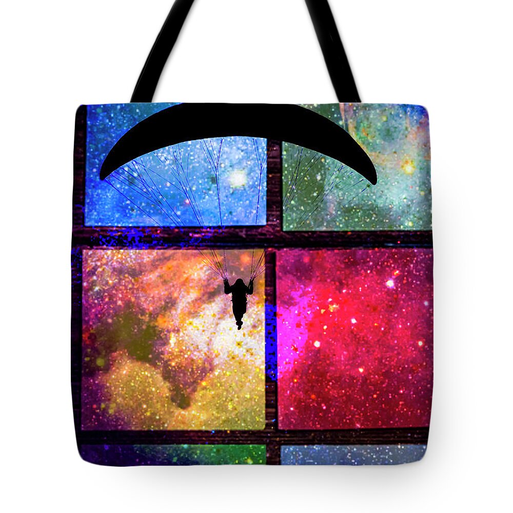 Paragliding Silhouette and Boxed Art - Tote Bag