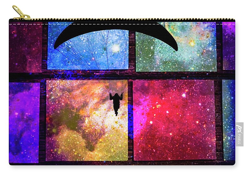 Paragliding Silhouette and Boxed Art - Zip Pouch