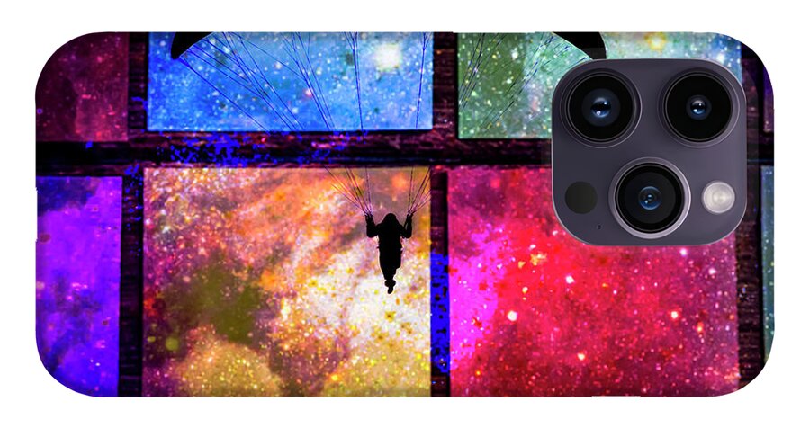 Paragliding Silhouette and Boxed Art - Phone Case