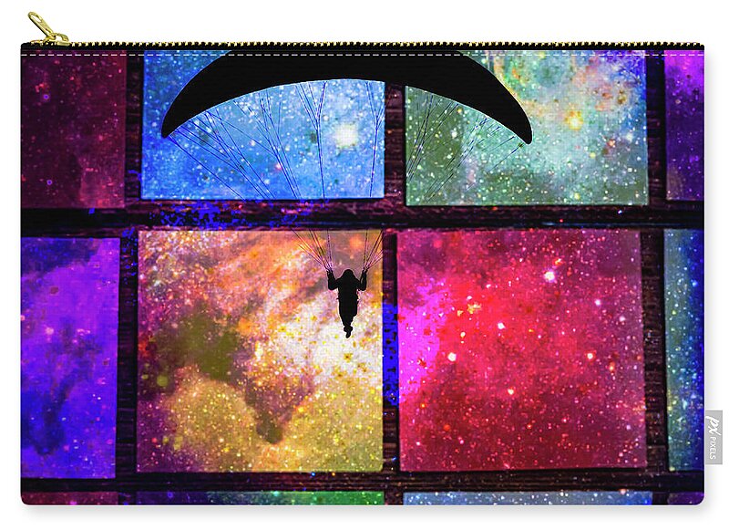 Paragliding Silhouette and Boxed Art - Zip Pouch
