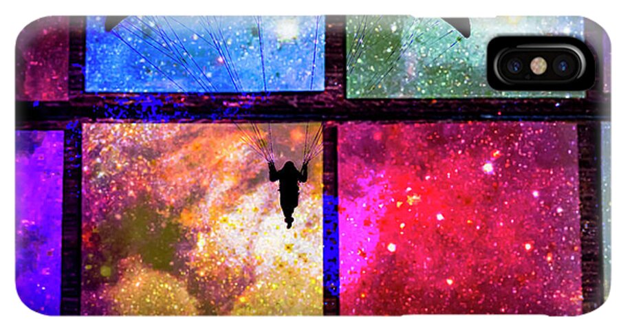 Paragliding Silhouette and Boxed Art - Phone Case