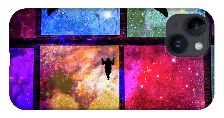 Paragliding Silhouette and Boxed Art - Phone Case